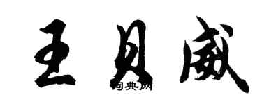 胡问遂王贝威行书个性签名怎么写