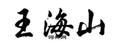 胡问遂王海山行书个性签名怎么写