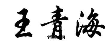 胡问遂王青海行书个性签名怎么写