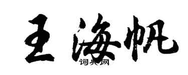 胡问遂王海帆行书个性签名怎么写