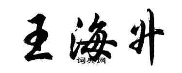 胡问遂王海升行书个性签名怎么写