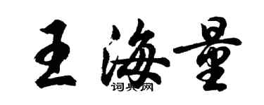 胡问遂王海量行书个性签名怎么写