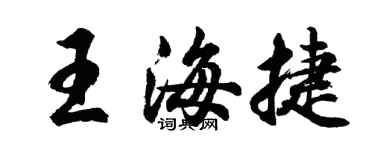 胡问遂王海捷行书个性签名怎么写