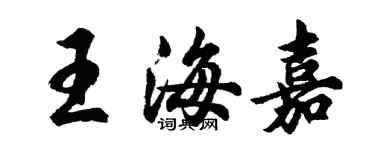 胡问遂王海嘉行书个性签名怎么写