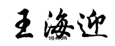胡问遂王海迎行书个性签名怎么写