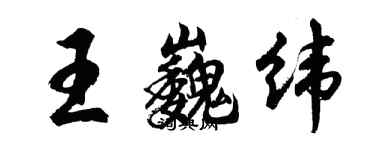 胡问遂王巍纬行书个性签名怎么写