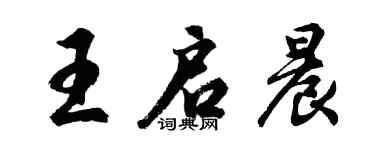 胡问遂王启晨行书个性签名怎么写