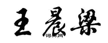 胡问遂王晨梁行书个性签名怎么写