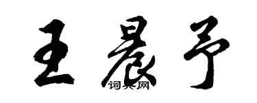 胡问遂王晨予行书个性签名怎么写