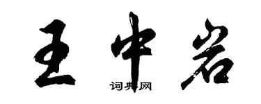 胡问遂王中岩行书个性签名怎么写