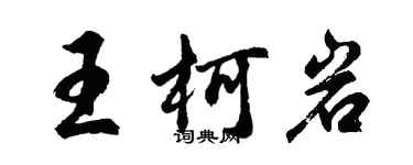 胡问遂王柯岩行书个性签名怎么写