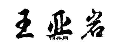 胡问遂王亚岩行书个性签名怎么写