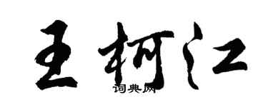 胡问遂王柯江行书个性签名怎么写