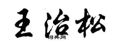 胡问遂王治松行书个性签名怎么写