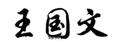 胡问遂王国文行书个性签名怎么写