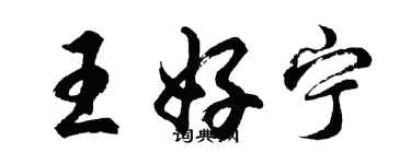 胡问遂王好宁行书个性签名怎么写
