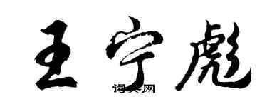胡问遂王宁彪行书个性签名怎么写