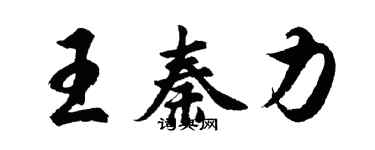 胡问遂王秦力行书个性签名怎么写