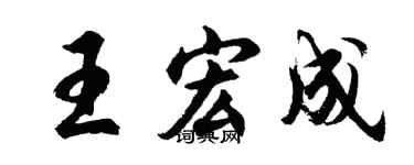 胡问遂王宏成行书个性签名怎么写