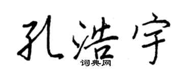 王正良孔浩宇行书个性签名怎么写