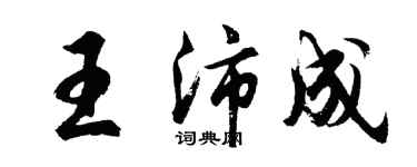 胡问遂王沛成行书个性签名怎么写