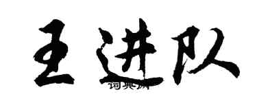胡问遂王进队行书个性签名怎么写