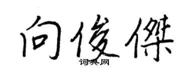 王正良向俊杰行书个性签名怎么写
