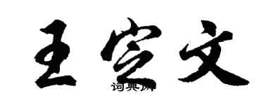胡问遂王定文行书个性签名怎么写