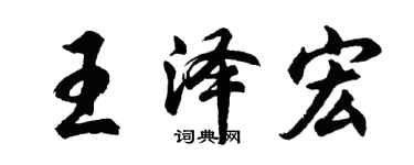 胡问遂王泽宏行书个性签名怎么写