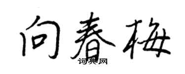 王正良向春梅行书个性签名怎么写