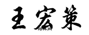 胡问遂王宏策行书个性签名怎么写
