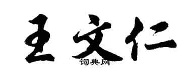 胡问遂王文仁行书个性签名怎么写