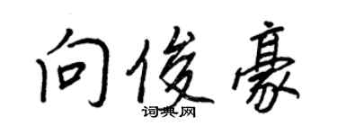 王正良向俊豪行书个性签名怎么写