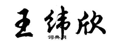 胡问遂王纬欣行书个性签名怎么写