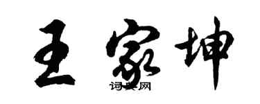 胡问遂王家坤行书个性签名怎么写