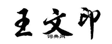 胡问遂王文印行书个性签名怎么写