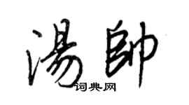 王正良汤帅行书个性签名怎么写