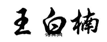 胡问遂王白楠行书个性签名怎么写