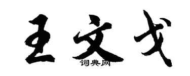 胡问遂王文戈行书个性签名怎么写