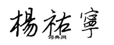 王正良杨祐宁行书个性签名怎么写