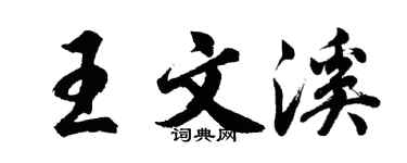 胡问遂王文溪行书个性签名怎么写