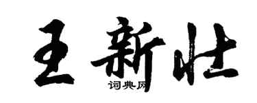 胡问遂王新壮行书个性签名怎么写