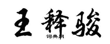 胡问遂王释骏行书个性签名怎么写