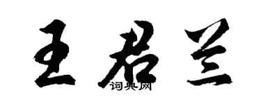 胡问遂王君兰行书个性签名怎么写