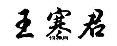 胡问遂王寒君行书个性签名怎么写