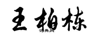 胡问遂王柏栋行书个性签名怎么写