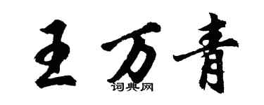 胡问遂王万青行书个性签名怎么写