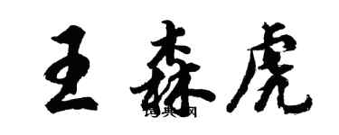 胡问遂王森虎行书个性签名怎么写
