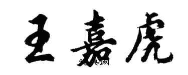 胡问遂王嘉虎行书个性签名怎么写