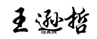 胡问遂王逊哲行书个性签名怎么写